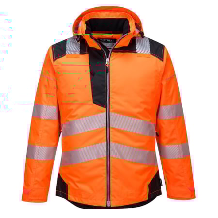 Jachete reflectorizante (HI-VIS) - PORTWEST T400, Jachetă de iarnă HI-VIS, cu glugă detașabilă, din poliester 300D, 190 g/mp, căptușeală termică 230 g/mp