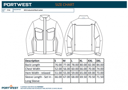 PORTWEST T745, Jachetă cu spălare industrială, din policoton și elastan, 245 g/mp, colecția WX3 [2]
