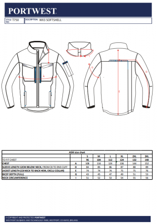 PORTWEST T750, Jachetă tip softshell din poliester și elastan, 310 g/mp, colecția WX3 [2]