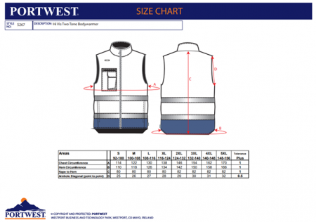 PORTWEST, Vestă termică Hi-Vis Two Tone, din poliester 300D Oxford, 190 g/mp, căptușeală termică 160 g/mp [2]