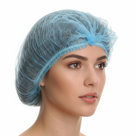 Acoperitori Cap Unică Folosință - PP CLIP CAP, Capelină de unică folosință tip Clip, din polipropilenă, diametru 53 cm, 12 g/mp, elastic dublu [Set 100 unități]