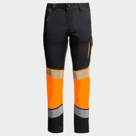 Pantaloni si salopete reflectorizante (HI-VIS) - PRIMO LIGHT STRETCH, Pantaloni de lucru reflectorizanți  în talie, din tercot elastic, 210 g/mp