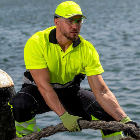 PRISMA HV POLO, Tricou polo HI-VIS din poliester 100%, 140 g/mp [1]