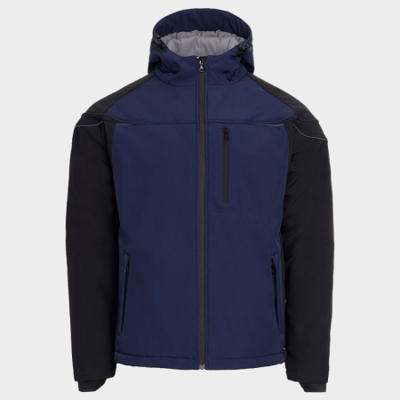 Jachete Termoizolante - PRISMA SOFTSHELL WINTER, Jachetă de lucru cu glugă din poliester 100%, țesătură softshell cu membrană TPU, 240 g/mp