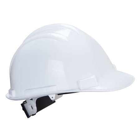 PS57, Cască de protecție electroizolantă, calotă din polipropilenă, suspensie textilă cu fixare în 4 puncte, reglare cu rotiță [2]