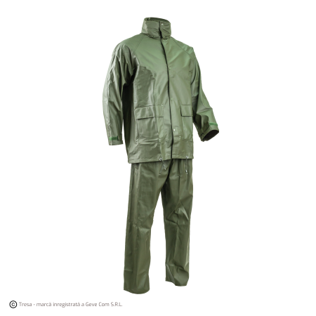 Îmbrăcăminte IMPERMEABILĂ - PU SET, Costum de protecție din poliester acoperit cu poliuretan, cusături termosudate, 170 g/mp