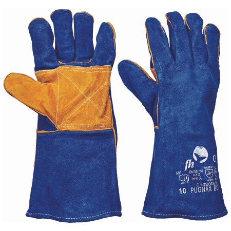 Protecție sudură - PUGNAX BLUE, Manusi de sudura din piele de bovina