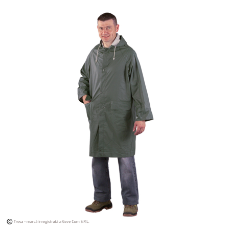 Pvc Parka Jacheta Impermeabila Din Bumbac Poliester Dublu Imersat Cu Pvc Cusaturi Termo Sudate 415 G Mp Verde [1]