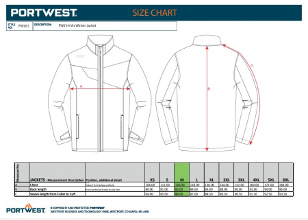 PW261, Jachetă HI-VIS de iarnă, din poliester Fibră Oxford 300D 190 g/mp, căptușeală termică 190 g/mp [4]