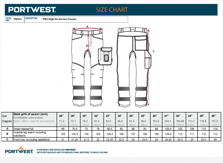PW241, Pantaloni HI-VIS din tercot, 245 g/mp [4]