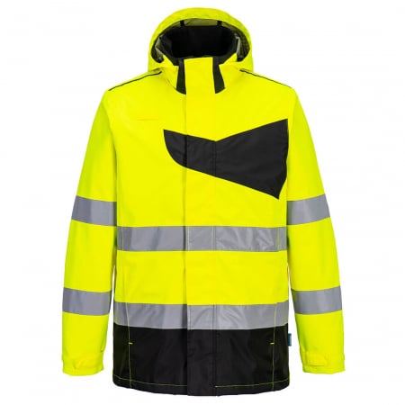 Îmbrăcăminte REFLECTORIZANTĂ (HI-VIS) - PW265, Jachetă HI-VIS de ploaie, din poliester Oxford și PU 190 g/mp, căptușeală termică 60 g/mp