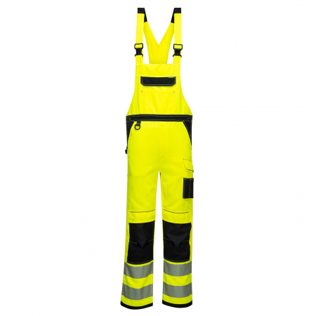Îmbrăcăminte REFLECTORIZANTĂ (HI-VIS) - PW3 HI VIS BIB & BRACE, Salopeta cu pieptar din poliester si bumbac