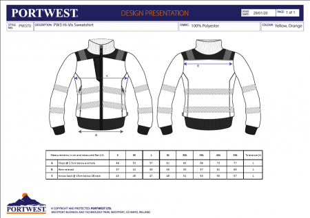 PW3 HI-VIS, Bluză din poliester, 280 g/mp [2]