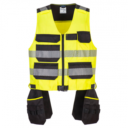 Veste reflectorizante (HI-VIS) - PW3 - 308, Vestă HI-VIS pentru scule, din poliester și bumbac, 245 g/mp