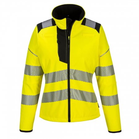 Îmbrăcăminte REFLECTORIZANTĂ (HI-VIS) - PW381 SOFTSHELL, Jachetă HI-VIS pentru femei, din poliester și elastan