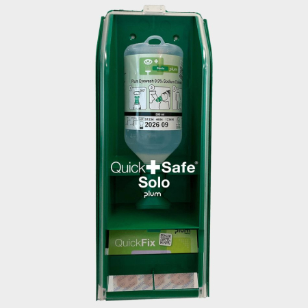 ARTICOLE TEHNICE SI PRIM AJUTOR - QUICKSAFE SOLO, Statie de prim ajutor cu solutie spalare ochi si rezerva plasturi