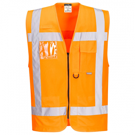 Veste reflectorizante (HI-VIS) - R476, Vesta executivă HI-VIS din poliester tricotat, 124 g/mp