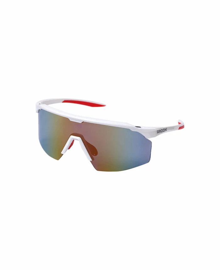 Ochelari de protecție - RADIANT R (E4299), Ochelari de protecție din policarbonat, lentilă fumuri/oglindă roșie, UV400