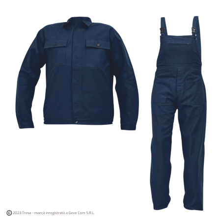 Costume - RALF BE-01-005, Costum salopetă cu pieptar din bumbac, 240 g/mp