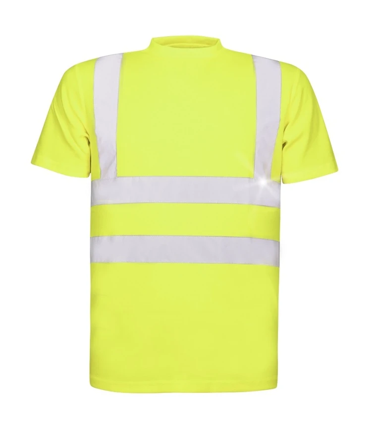 Tricouri si bluze reflectorizante (HI-VIS) - REF101/REF102, Tricou HI-VIS din bumbac și poliester, 150 g/mp