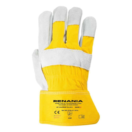 PROTECȚIA MÂINILOR - REIDER YELLOW N, Mănuși de protecție din piele spalt de bovină cu textil, lungime 26 cm