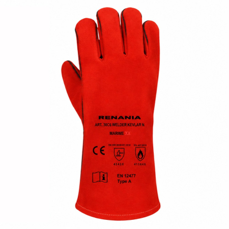 PROTECȚIA MÂINILOR - RENANIA NEW WELDER KEVLAR, Mănuși de sudură din piele ignifugată