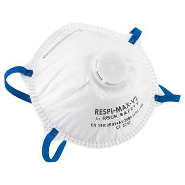 PROTECȚIE RESPIRATORIE - RESPI-MAX-V2 FFP2 NR, Mască de protecție respiratorie cu supapă de expirație, din material nețesut, formă de cupă