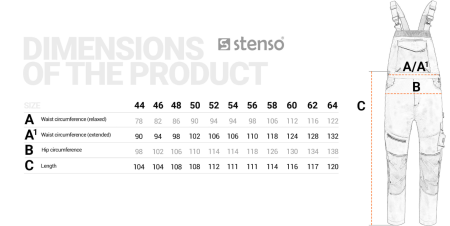 REVOLT 4STRETCH, Pantaloni de lucru cu pieptar din bumbac 57%, poliester 40% și spandex 3%, 240 g/mp [5]