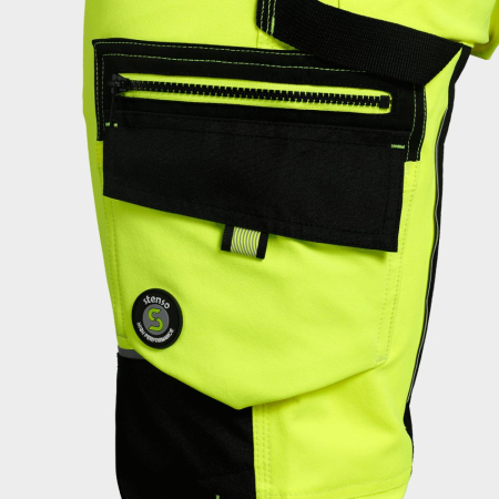 REVOLT HV 4 STRETCH, Pantaloni cu pieptar de înaltă vizibilitate din poliester 100%, stretch mecanic, 280 g/mp, Clasa 2 [4]