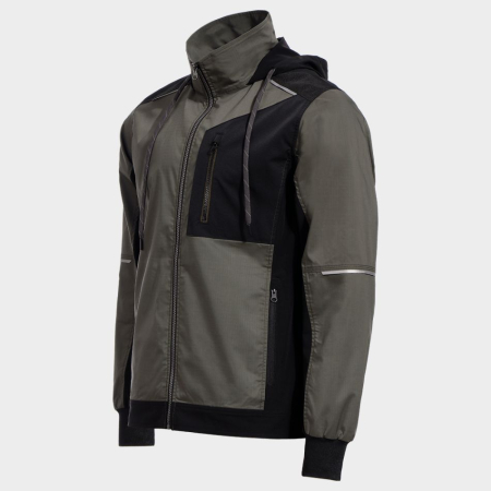 REVOLT LIGHT STRETCH GREEN, Jachetă de lucru cu glugă detașabilă din amestec poliester-bumbac și T400 cu stretch mecanic, 160 g/mp [3]