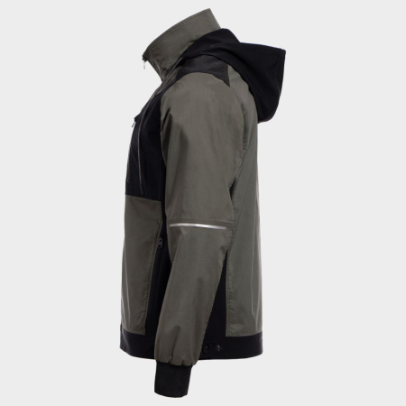 REVOLT LIGHT STRETCH GREEN, Jachetă de lucru cu glugă detașabilă din amestec poliester-bumbac și T400 cu stretch mecanic, 160 g/mp [4]