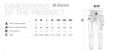 REVOLT SPORT, Pantaloni de lucru slim fit din bumbac 32%, poliester 65% și spandex 3%, 240 g/mp [6]