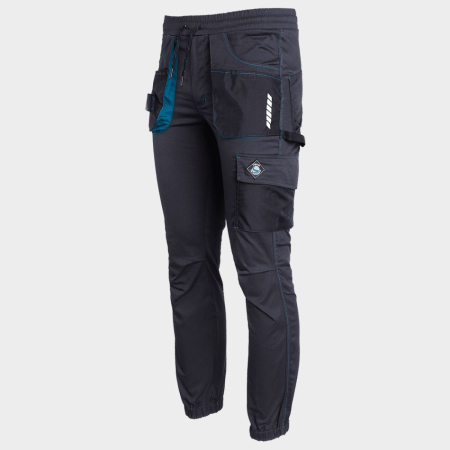 REVOLT SPORT, Pantaloni de lucru slim fit din bumbac 32%, poliester 65% și spandex 3%, 240 g/mp [4]