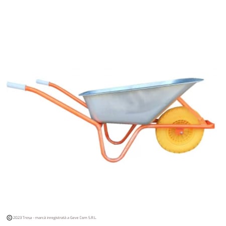 Roabe si accesorii - Roaba, cuva zincata 90L, roata plina din spuma