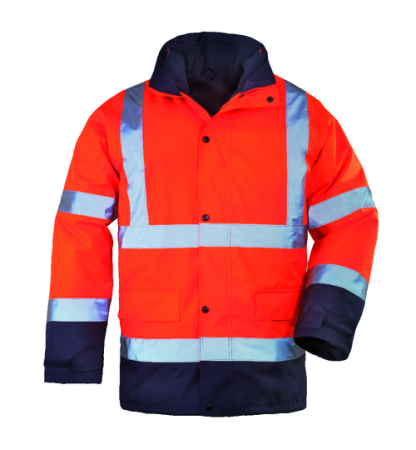 ROADWAY 4 IN 1, Jachetă HI VIS de iarnă, 4 in 1, din poliester Oxford 300D si PU, 280 g/mp, căptușeală termică, 160 g/mp [1]