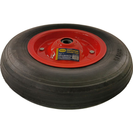 Scule și unelte - Roată roabă 14" x 3,5-7, ax D20 x 71 mm, semisolidă, rulment