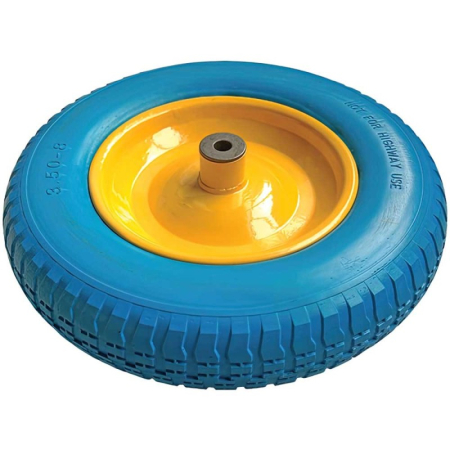 Scule și unelte - Roată roabă 14” x 3,5-8, ax D14 mm, poliuretan sspu bucșă oțel, profil crampon