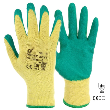 Protecție mecanică - ROXY, Mănuși de protecție din poliester, imersate în latex