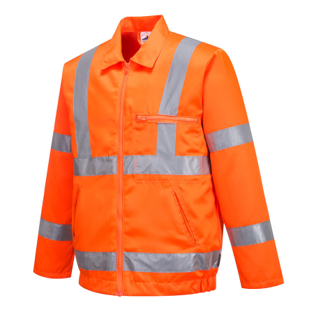 RT40, Jachetă tip bomber HI-VIS din kingsmill polycotton 80% poliester, 20% bumbac, 280 g/mp [1]
