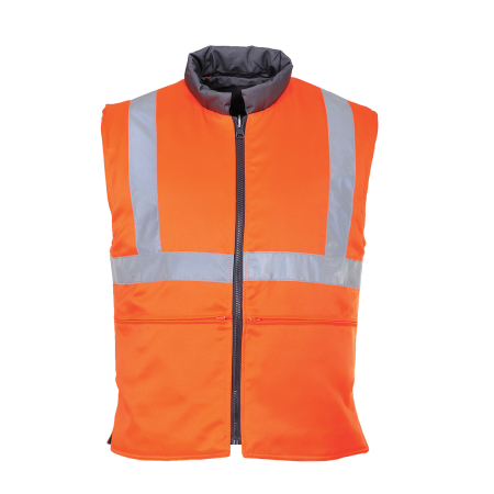 RT44, Vestă HI-VIS reversibilă vătuită din poliester și bumbac