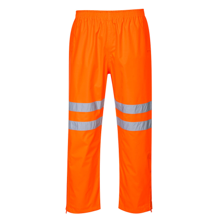 RT61, Pantaloni de ploaie HI-VIS din 100% poliester, țesătură Oxford 300D, 190 g/mp