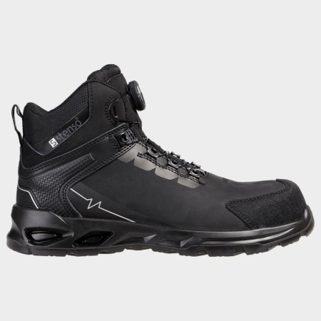 Bocanci de protecție S3 - RULER MID S3S, Bocanci de protecție din piele nubuck, bombeu fibra sticla, talpă PU/TPU