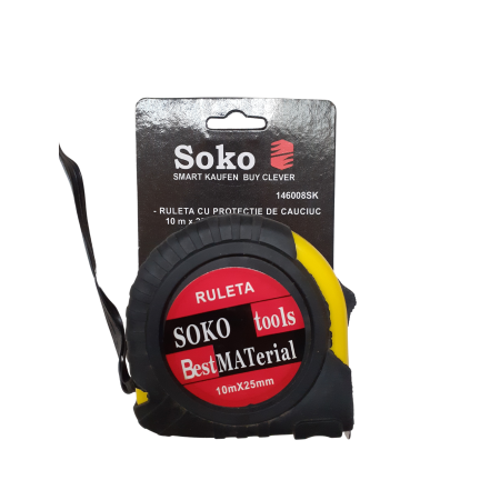 SCULE & MATERIALE - Ruleta cu protectie de cauciuc10 M x 25 mm [R10M]