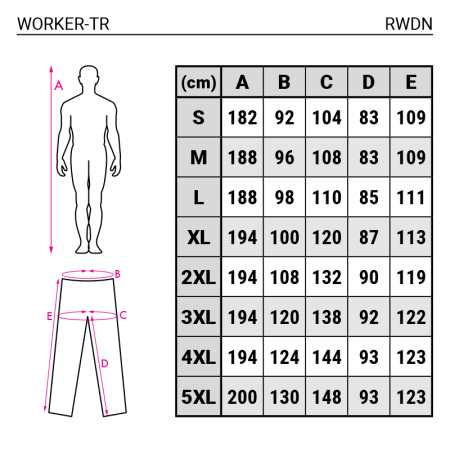 RWDN, Pantaloni de lucru în talie din tercot, 250 g/mp [1]