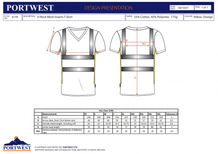 S179, Tricou cu anchior Hi-Vis din bumbac și poliester, 175 g/mp, cu inserții din plasă [2]