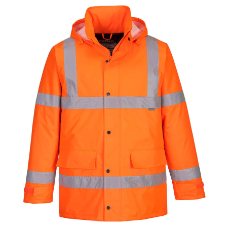S460, Jachetă de iarnă HI-VIS cu glugă din poliester 300D, 190 g/mp, căptușeală matlasată