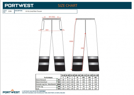 S598, Pantaloni de iarnă HI-VIS din poliester Oxford, 190 g/mp, căptușeală matlasată 170 g/mp [2]