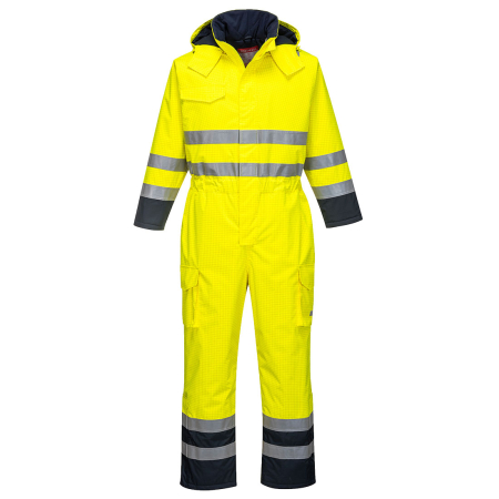 IMBRACAMINTE - S775, Combinezon HI-VIS din 98% poliester, 2% fibră de carbon antistatică, respirabil, a, 250 g/mp