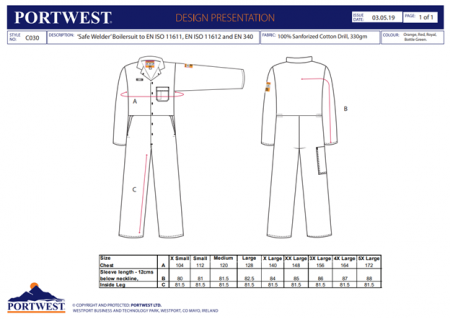 SAFE-WELDER, Costum de protecție pentru sudură, din bumbac, 330 g/mp [1]