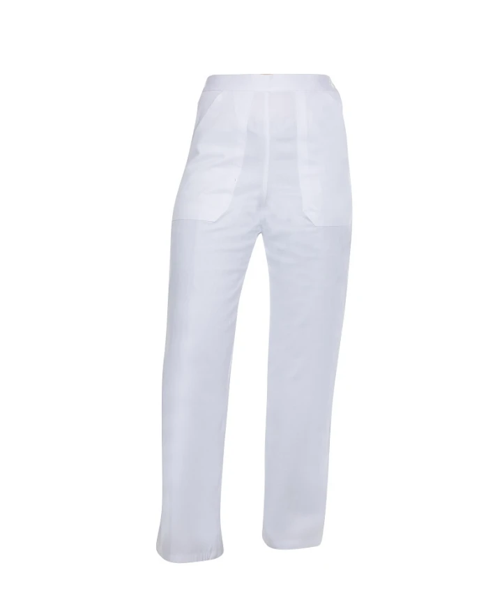 Pantaloni standard - SANDER, Pantaloni de damă din bumbac 190 g/mp, albi
